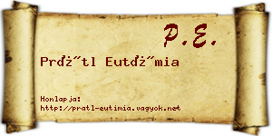 Prátl Eutímia névjegykártya